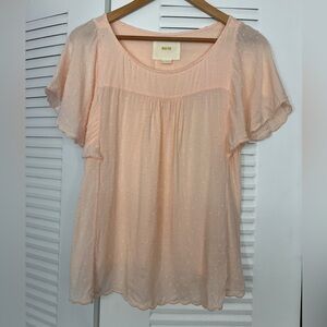 Maeve Light Pink Flutter Sleeve Blouse